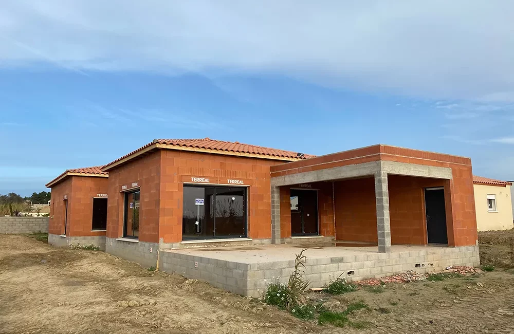 Construction maison -plain-pied - terrasse