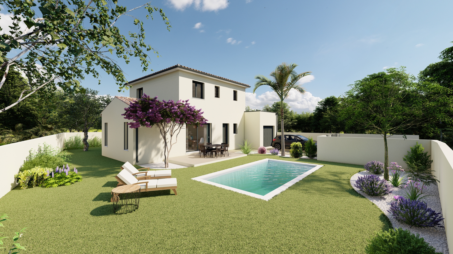 Maison T5 avec terrain –   Servian