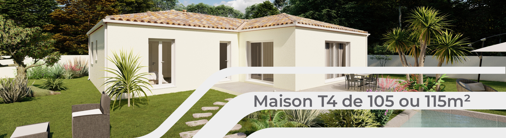 Modèle Orion- Maison T4 en L de 105 ou 115m²