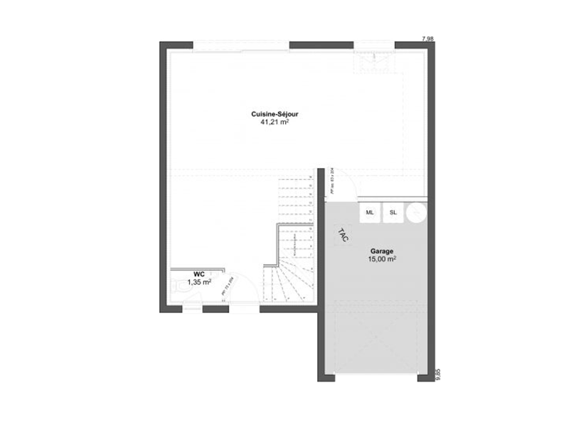 Plan modèle Pégase- Maison T4 de 90m²