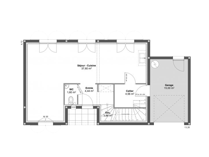 Plan modèle Soleil- Maison T4 de 103m²